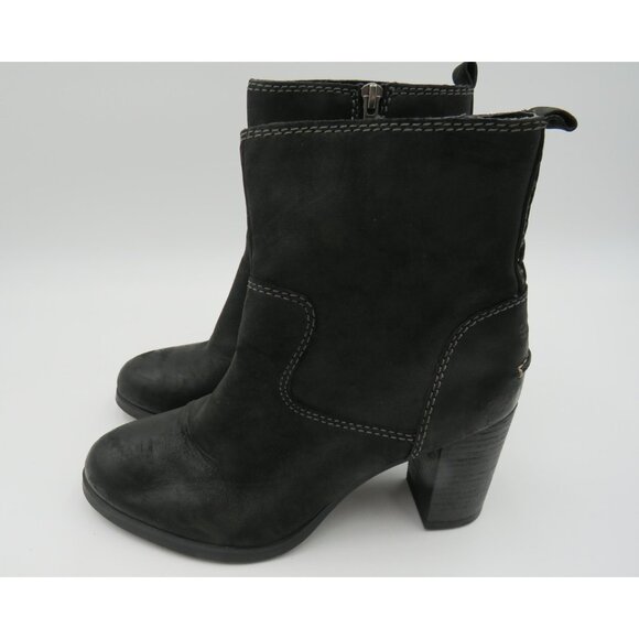 Sperry Top-Sider Boots Womens Size 7.5 Black Leather Ankle Booties Zip STS96952 - Picture 6 of 10